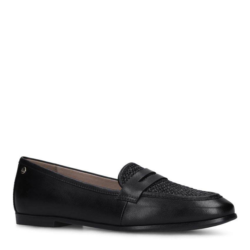 No Stress Zwarte leren loafers