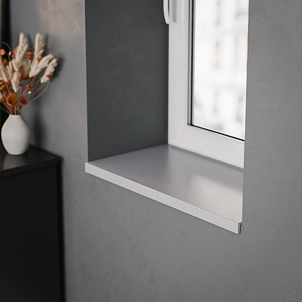 Appui de fenêtre PVC l. 40 cm x ép. 9 mm - Gris - 120 cm