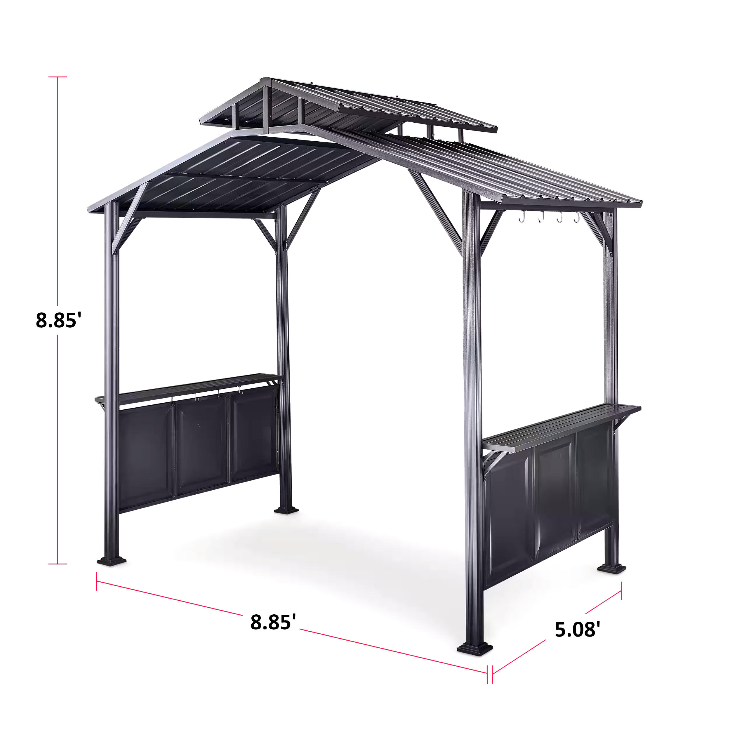 CANVAS Skyline Steel & Aluminum Frame Outdoor Patio Hard-Top Grill Gazebo, 5-ft x 8-ft