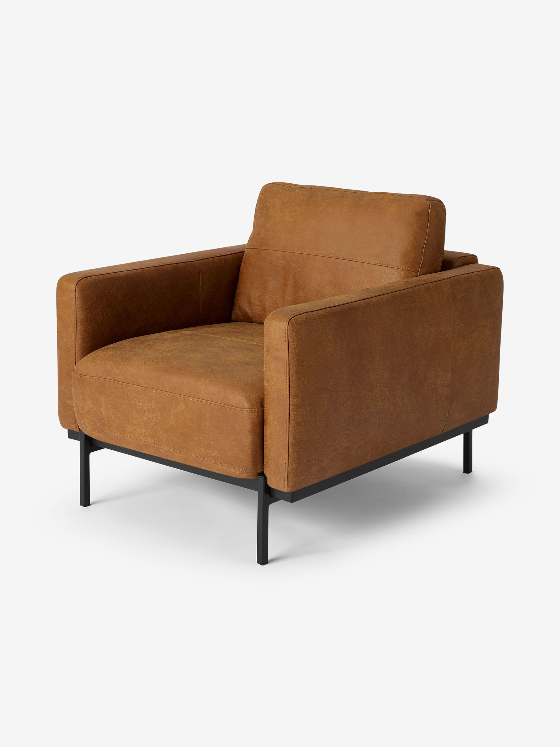 Jarrod Leather Accent Chair in Tan