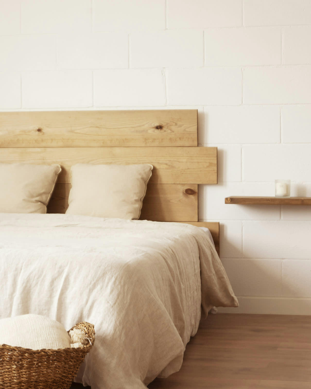 FLANDES III - Tête de lit en bois de pin vieilli 160x80cm