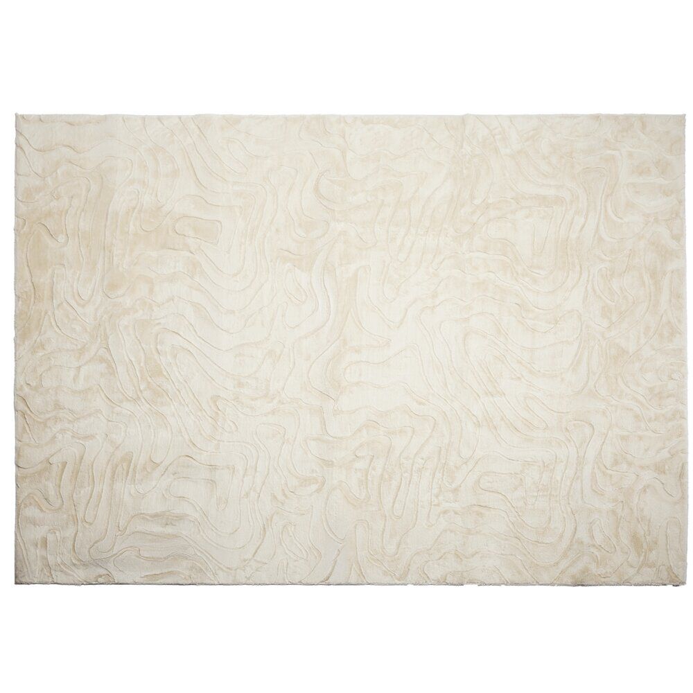 Tapis rectangulaire texturé polyester beige 160x230cm (2 modèles)