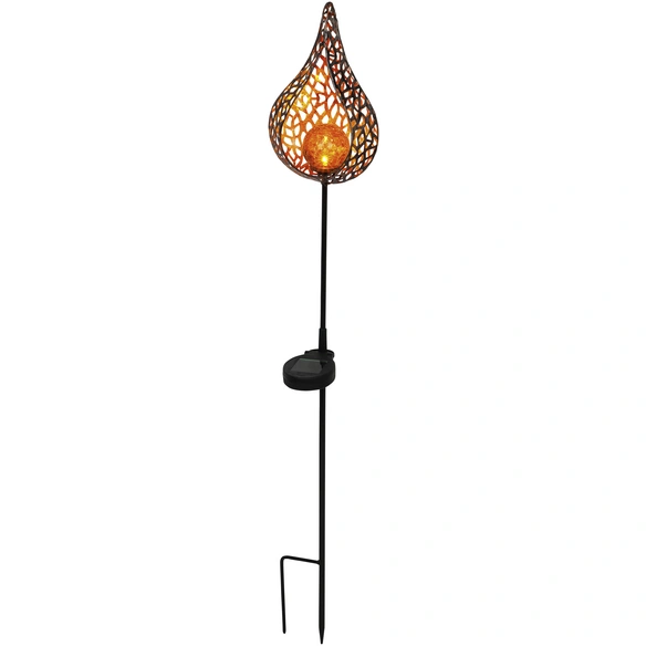 Solarleuchte »Flame Svante 5«, silberfarben/schwarz