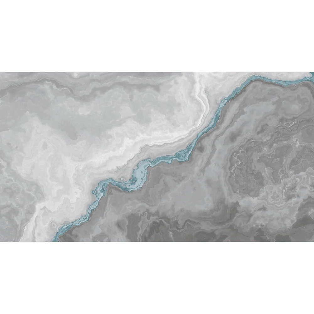 Papier peint panoramique XXL MARMOR 500 x 270 cm gris perle et bleu azuréen