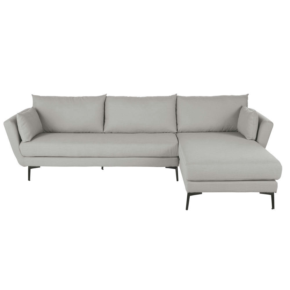 Prague - Canapé d'angle droit 4/5 places gris clair