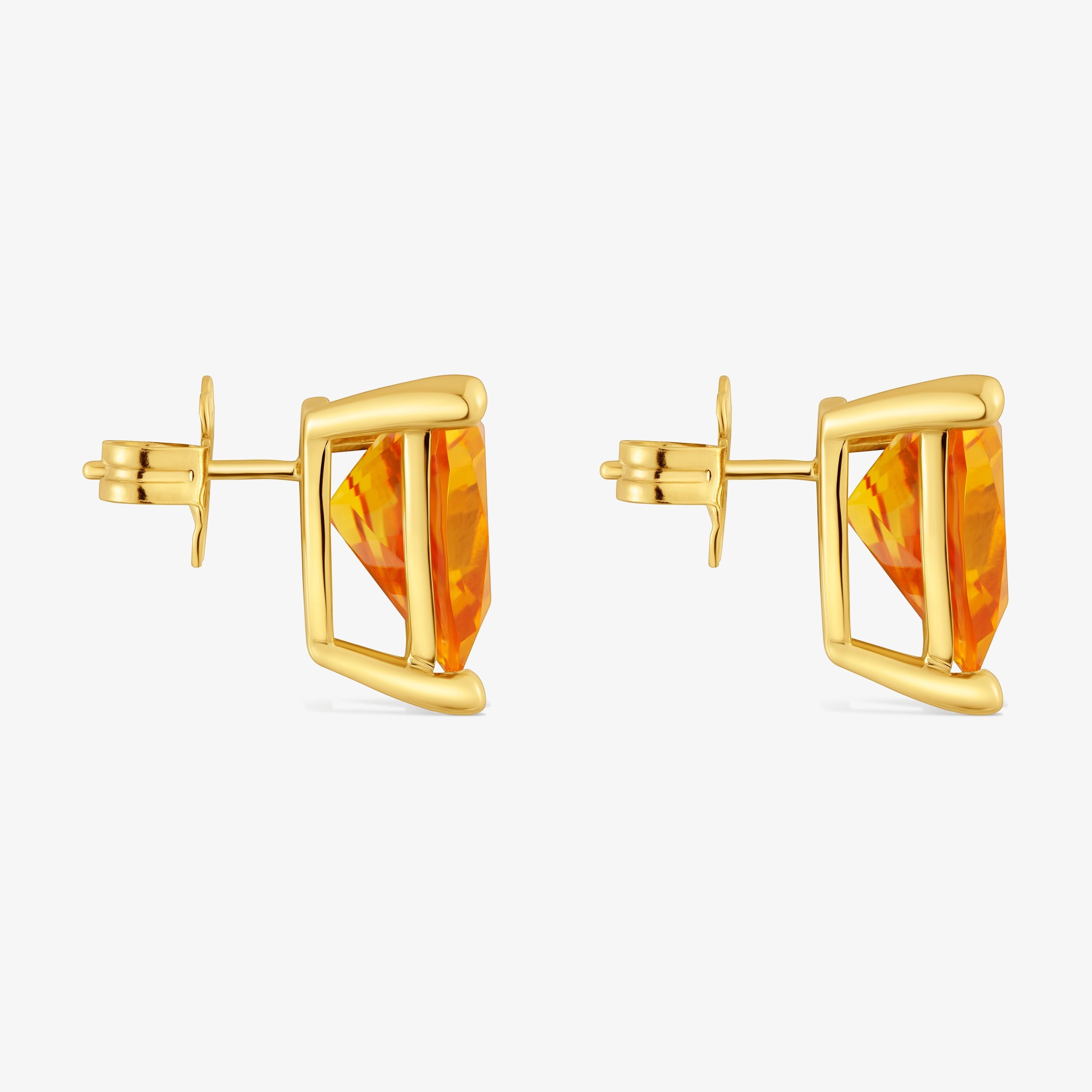 Pendientes con baño de oro 18 kt sobre plata y citrino creado en laboratorio TOUS Color LGG