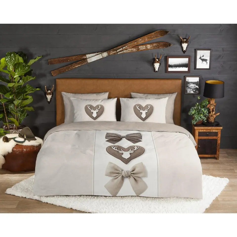 Good Morning Siff Flanel Dekbedovertrek Beige-Lits-jumeaux (240 x 200/220 cm)