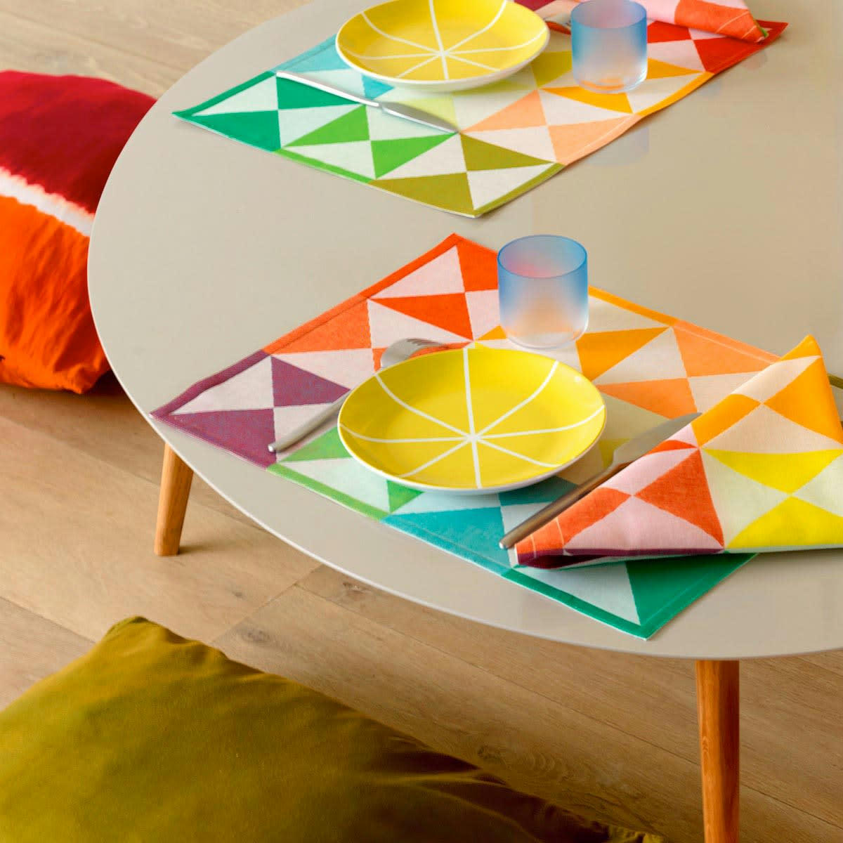 ORIGAMI - Set de table en coton multico 48 x 36