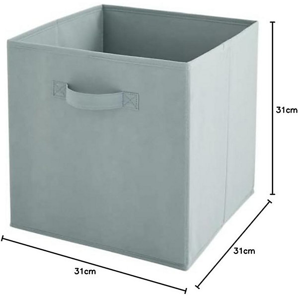 Lot de 6 paniers pliables en tissu sauge 31 x 31 x 31 cm