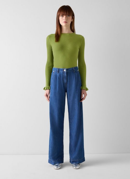Yara Green Lime Crew Neck Jumper