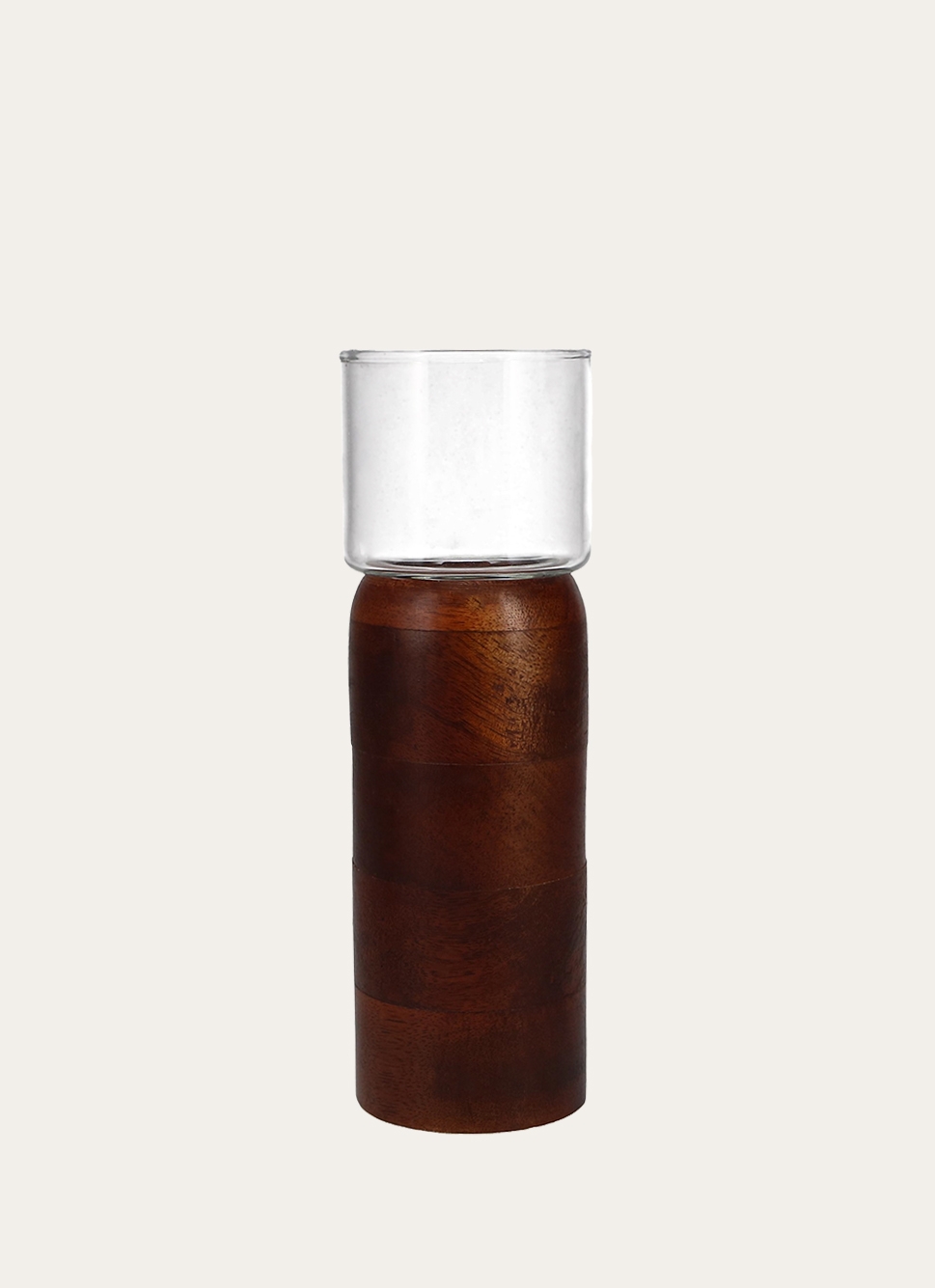 BOUGEOIR EN BOIS DE MANGUIER GRAND FORMAT BOIS MARRON/TRANSPARENT