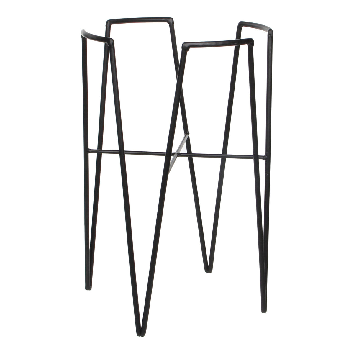 Mica Decorations Blom Plantenstandaard - L25 x B25 x H38 cm - Metaal - Zwart