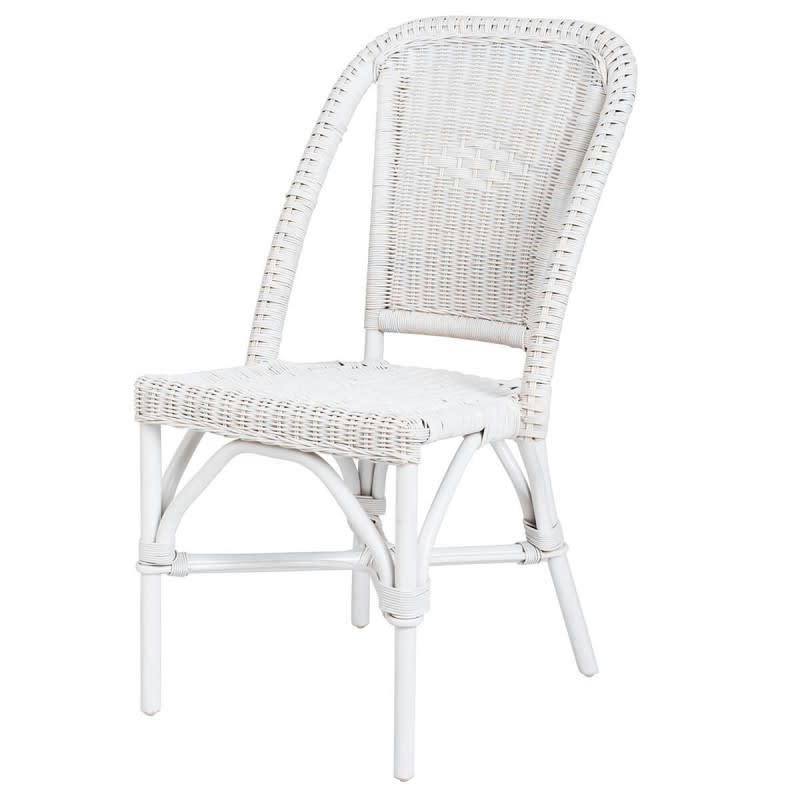 SELVA - Chaise en osier tressé blanc