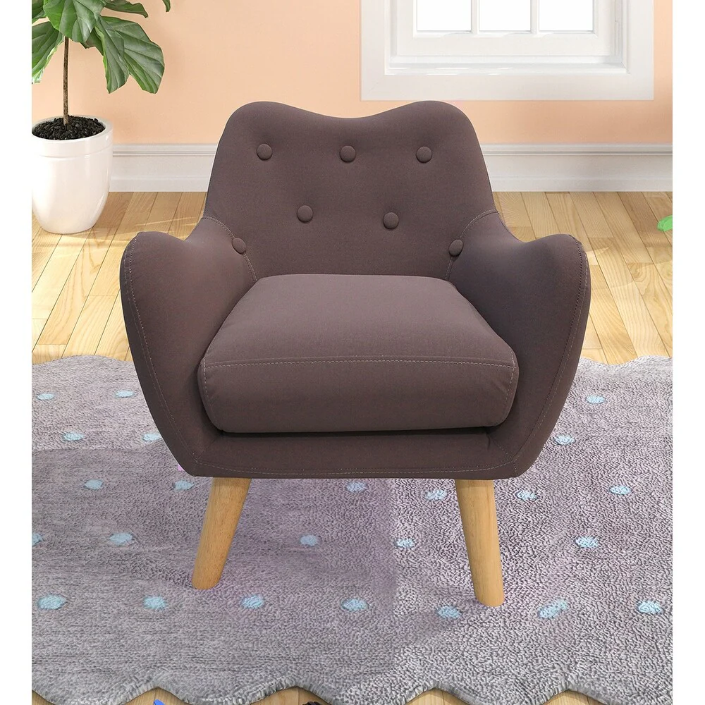 Child Accent Armchair with Wooden Legs Upholstered Kid's Chair Sofa