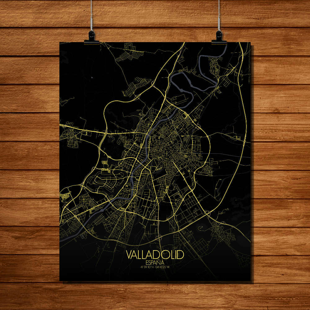 - Affiche Valladolid Carte Nuit 40x50