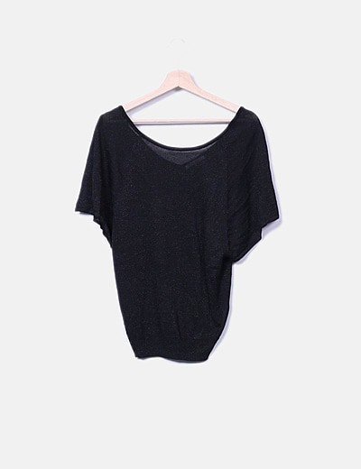 Camaïeu Black knit t-shirt gliter
