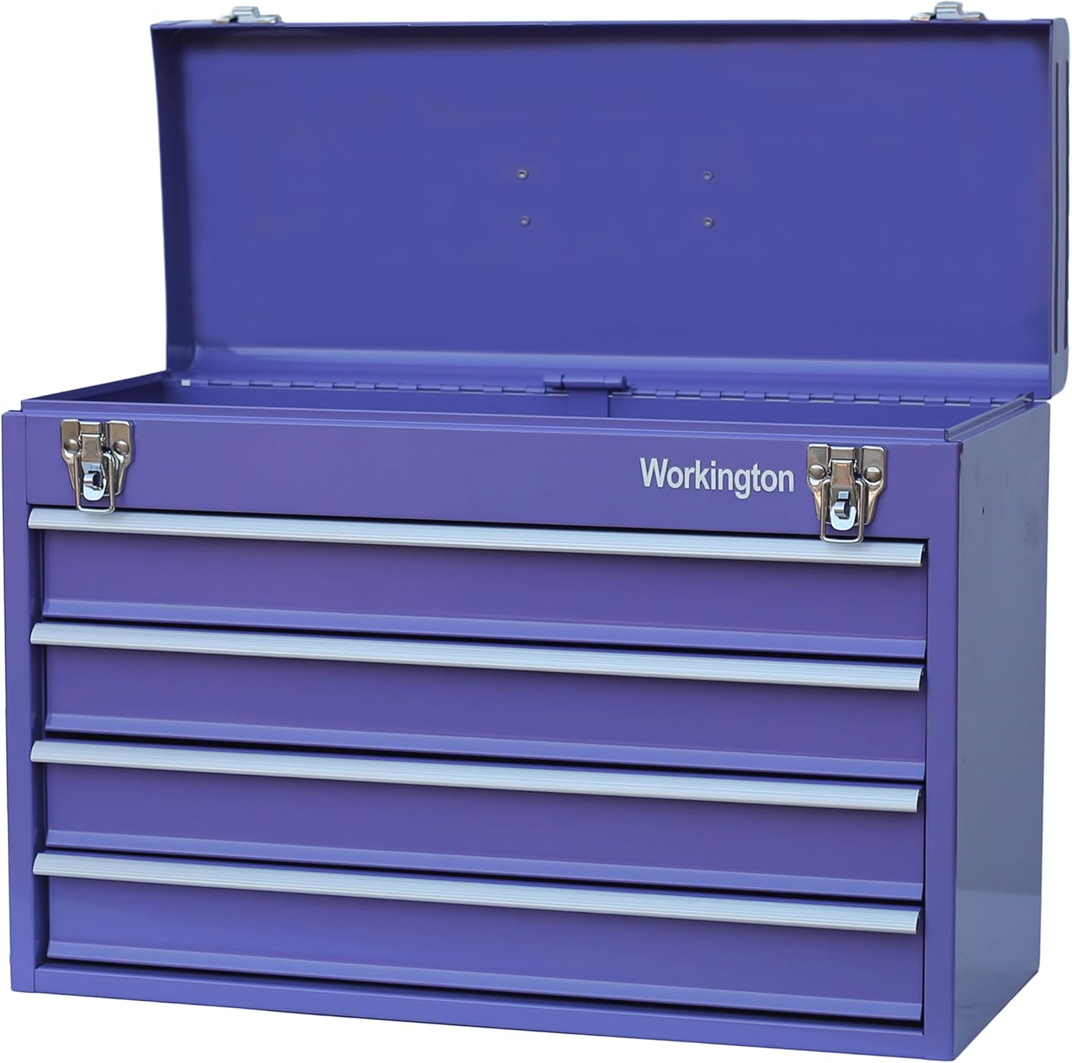 Workington Portable Metal Tool Chest with 4 Drawers, 20 4-Drawer Tool Chest Cabinet with Ball Bearing Drawer Slides, Steel Tool Storage Box Organizer 4004 Purple