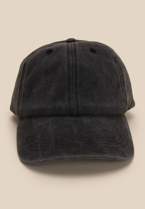 Mens Black Denim Baseball Cap