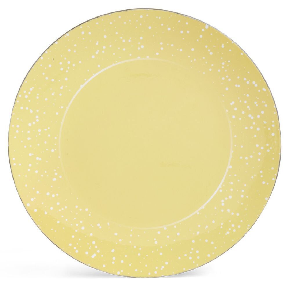 Sous assiette ronde plastique doré et blanc Ø33cm
