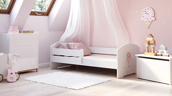 Lit d'enfant LUK avec balustrade 140x70 Fille avec ailes