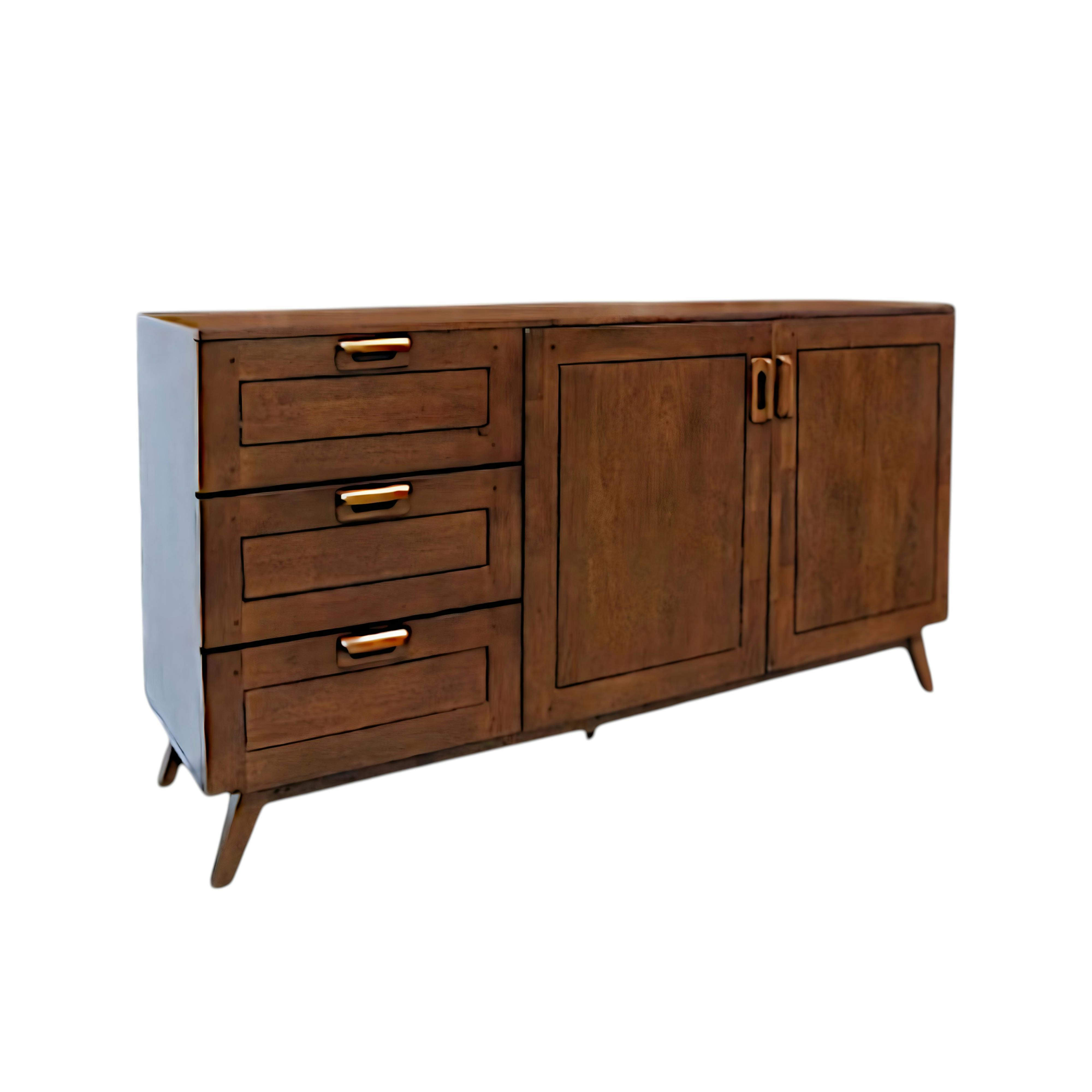 Buffet vintage hévéa massif 160cm SIXTIES