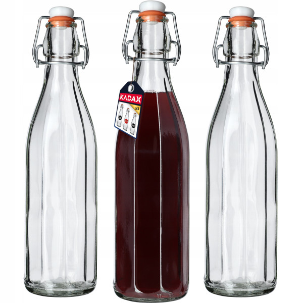 KADAX Butelka z korkiem mechanicznym 750 ml, 3 szt.
