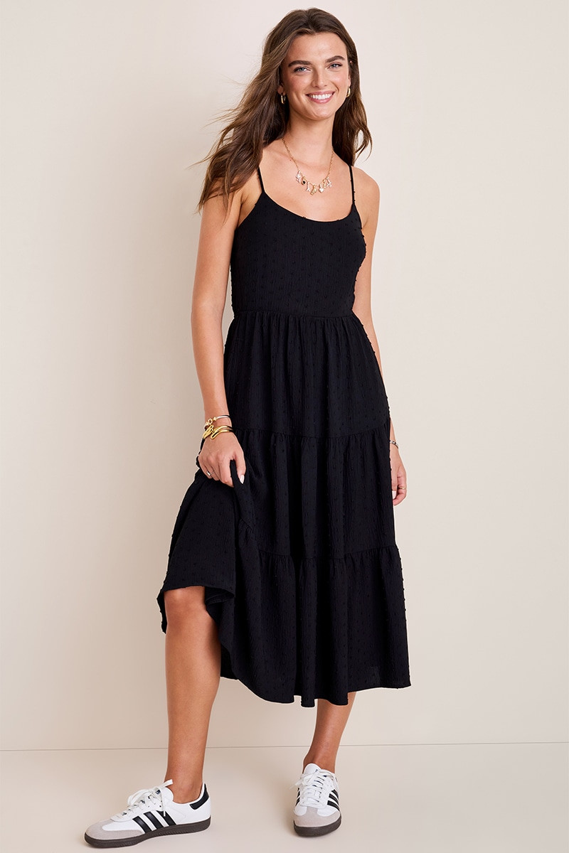 Nina Clip Dot Bow Back Midi Dress