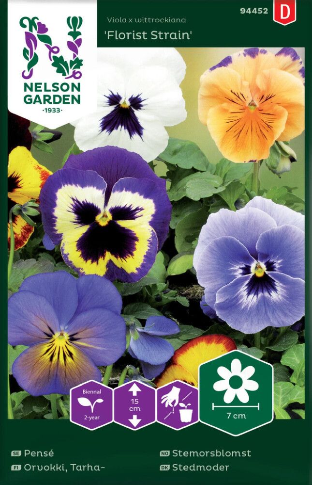 BLOMSTERFRØ NELSON GARDEN HAGESTEMORSBLOMST FLORIST STRAIN