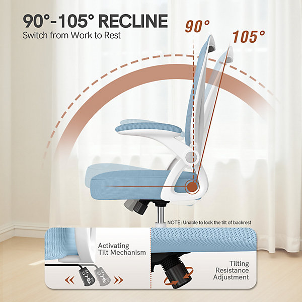 Chaise de bureau ergonomique En Maille Avec Soutien Lombaire, Accoudoirs Réglables