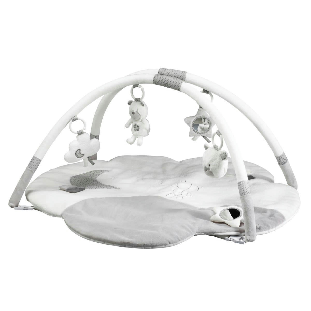 CELESTE - Tapis d'éveil nuage avec arches en polyester blanc