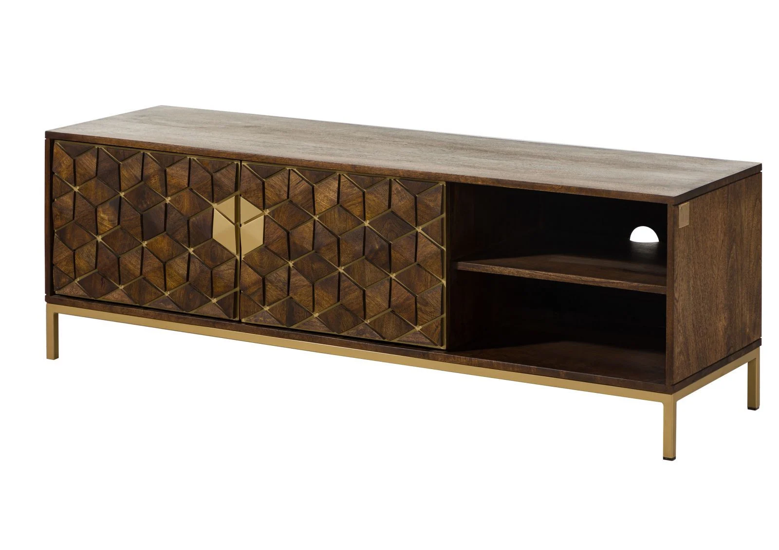 DIAMOND Szafka RTV #206 Mango olejowane   metal 145x45x50 cm