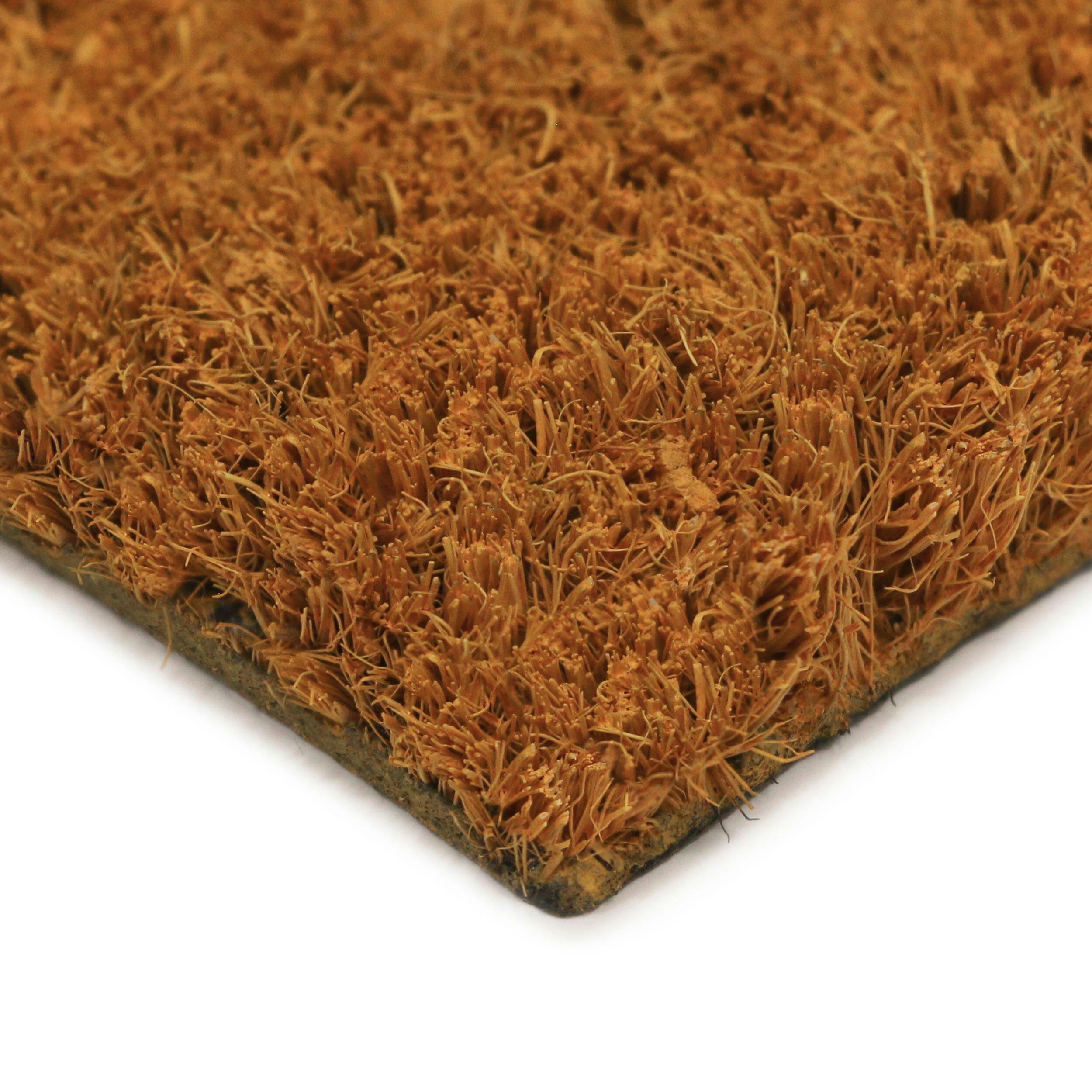 Spring Bienvenue Natural Coir Sun Outdoor Door Mat with Vinyl Backing
