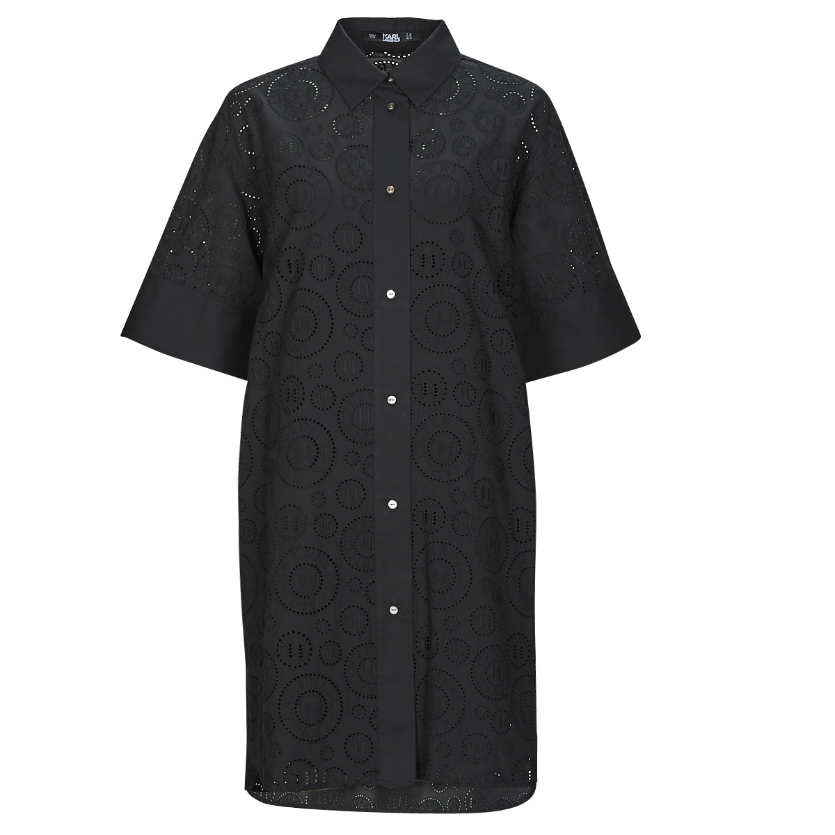 Karl Lagerfeld - BRODERIE ANGLAISE SHIRTDRESS - Black