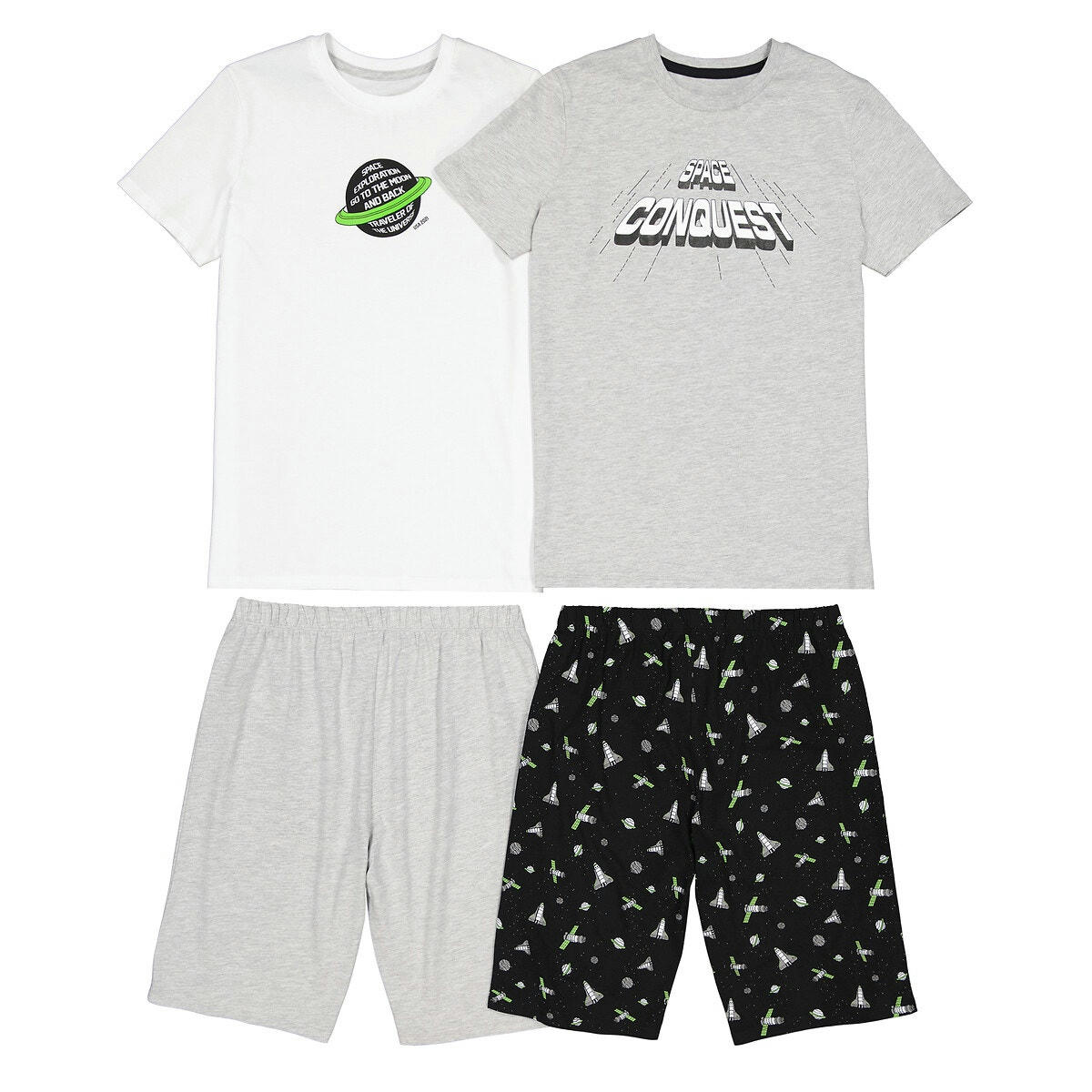 Lot de 2 pyjashorts, motifs espace