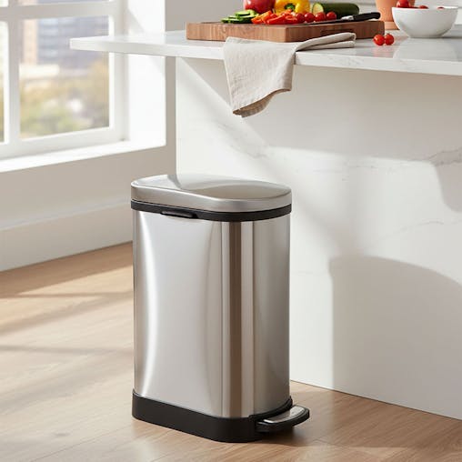 SOGA 4X Foot Pedal Stainless Steel Rubbish Recycling Garbage Waste Trash Bin 10L U