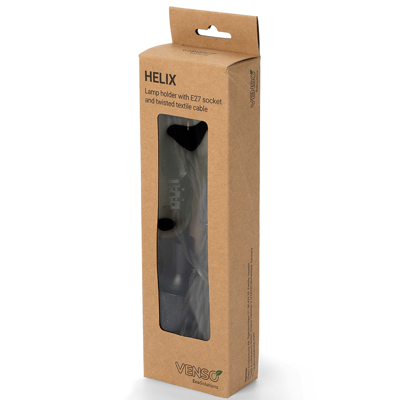 Lamphållare HELIX E27, svart