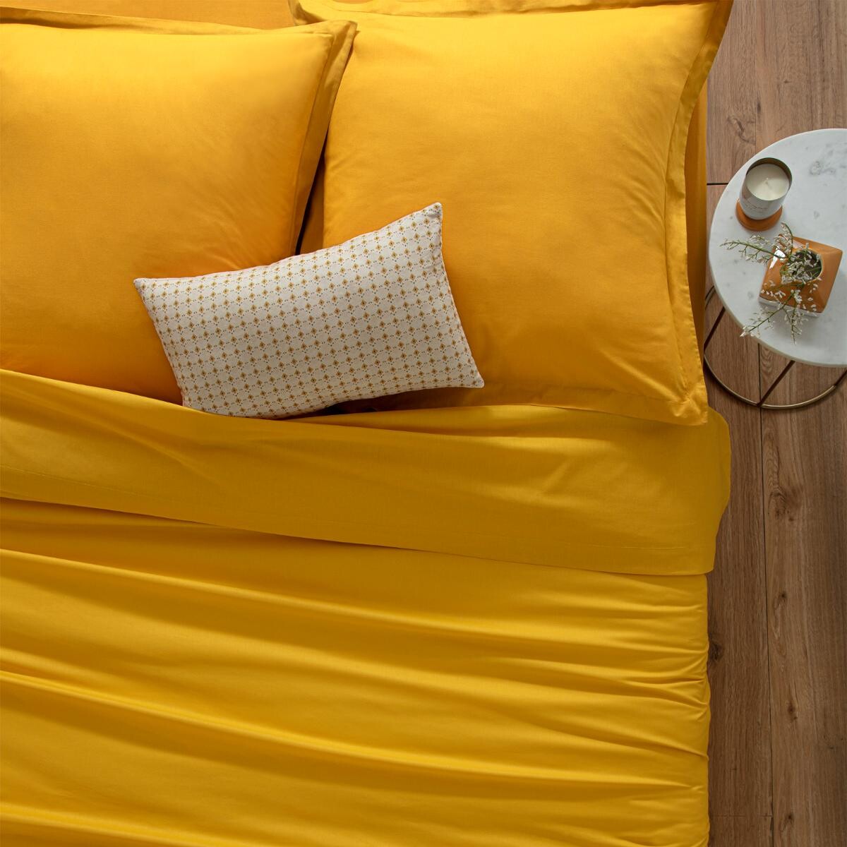 Cotton sheet Mustard yellow, 180x290 cm