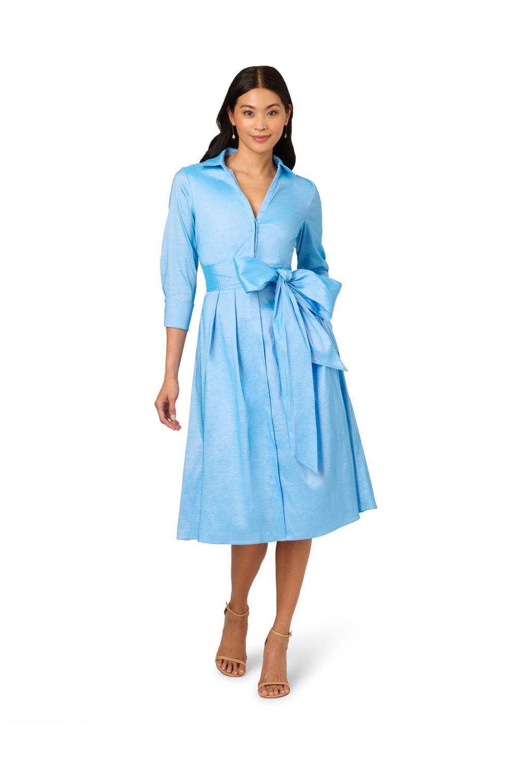 Adrianna Papell Taffeta Shirt Midi Dress