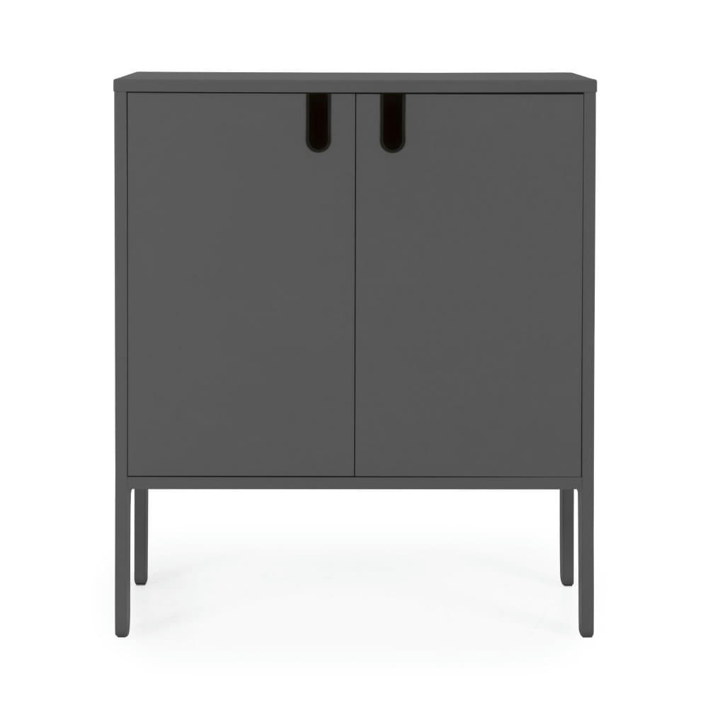 UNO - Petit buffet en bois 2 portes L80cm gris anthracite