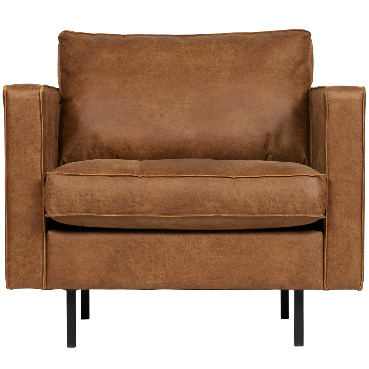 WOOOD classic fauteuil Rodeo - Recycle Leer - Cognac - 83x98x88