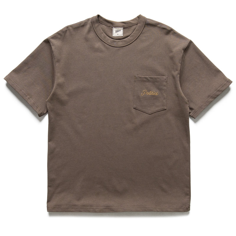 Politics Pocket Tee - Mocha