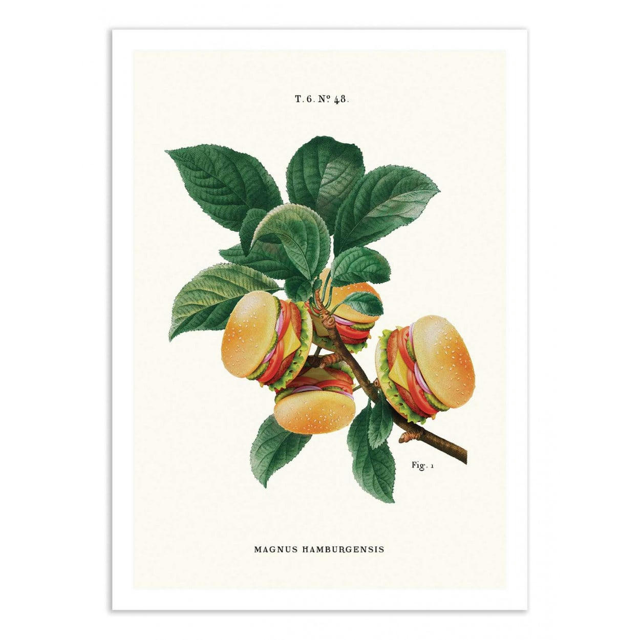 JONAS LOOSE - BURGER PLANT - Affiche d'art 30 x 40 cm