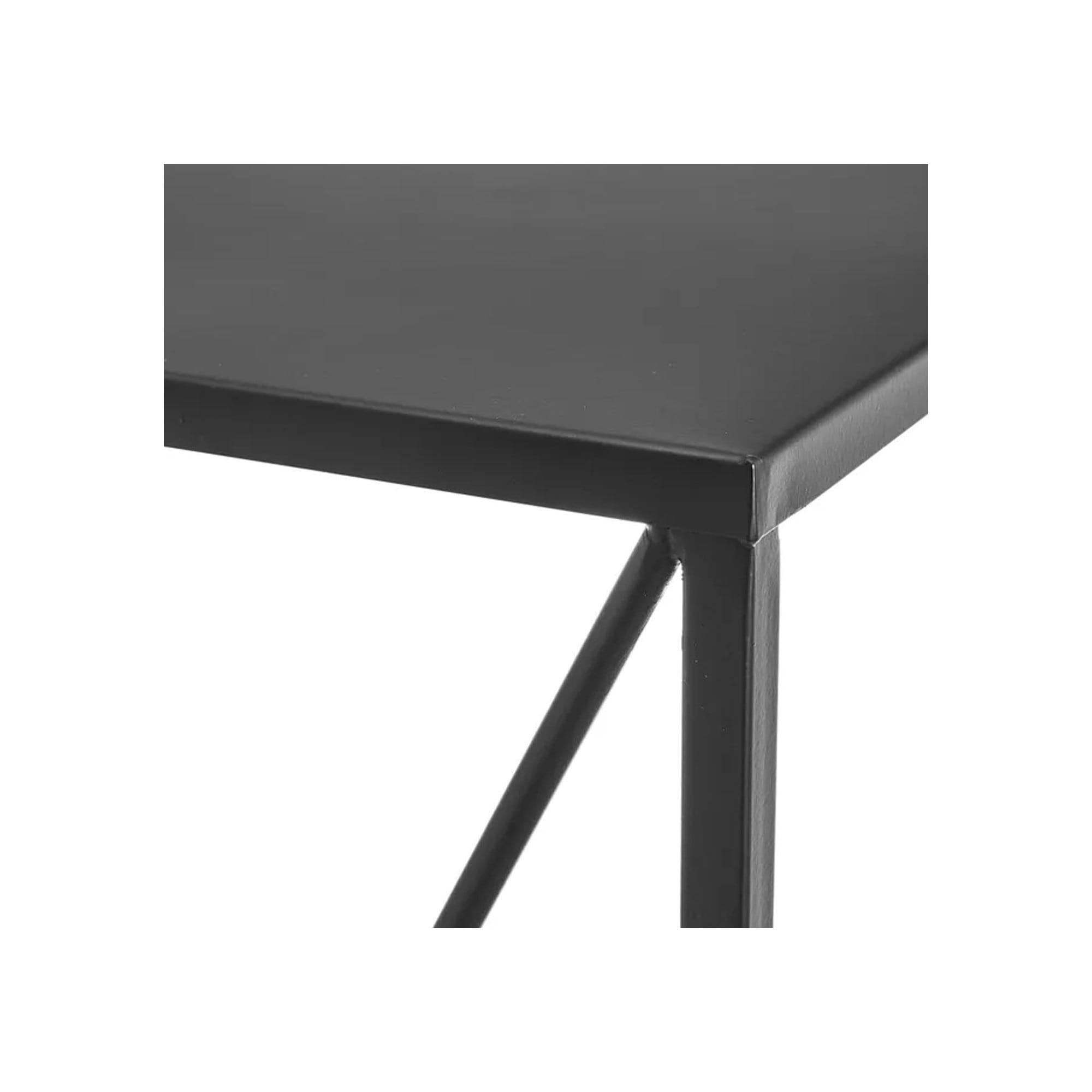 - Set de 2 tables d'appoint en métal noir - 32x32x59cm