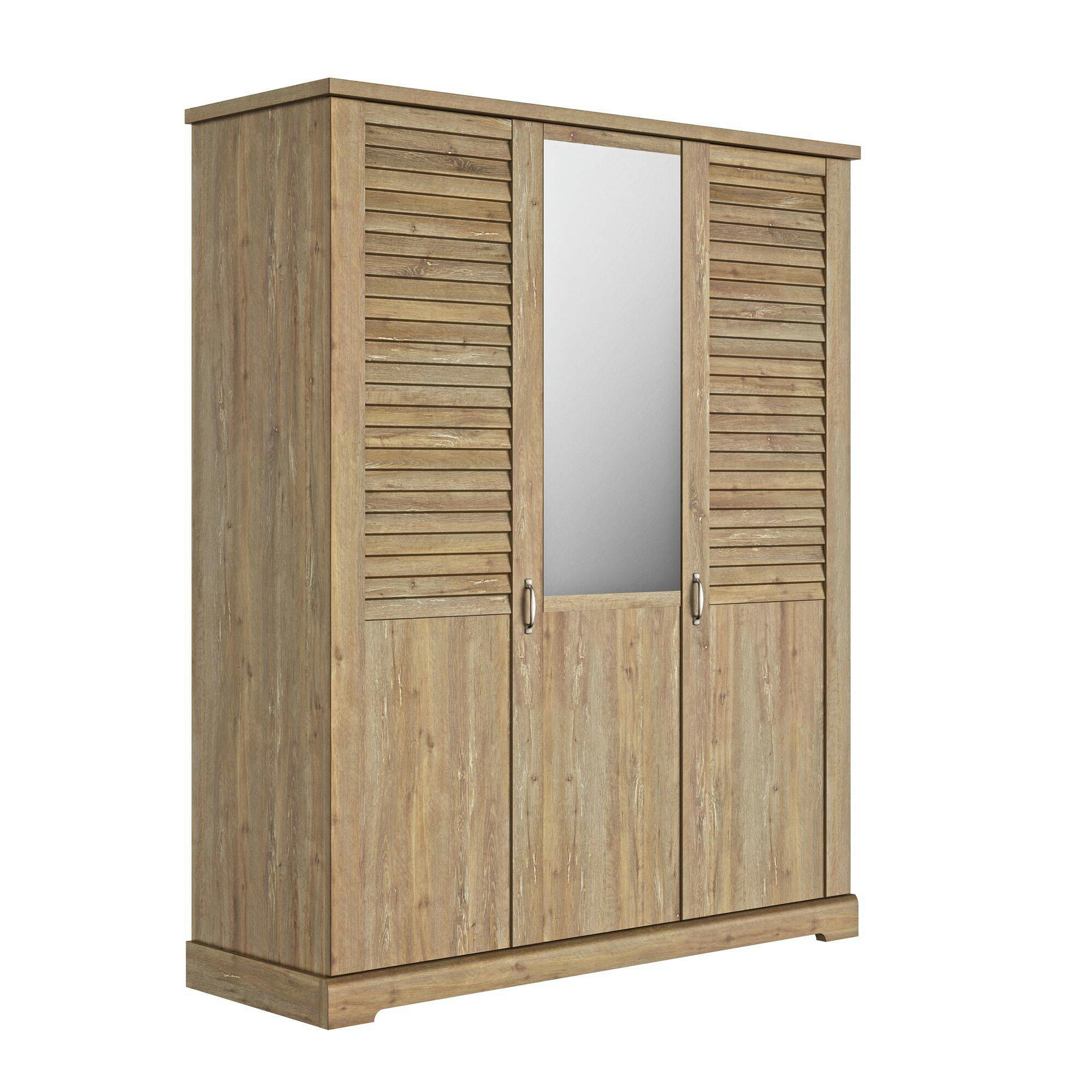 ELENA - Armoire 3 portes effet bois clair