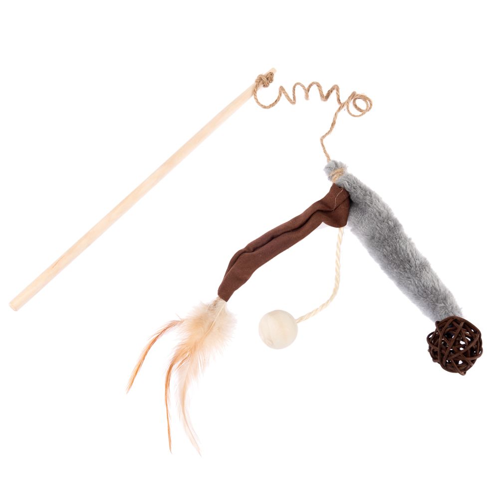 TIAKI cat fishing rod plush & feather