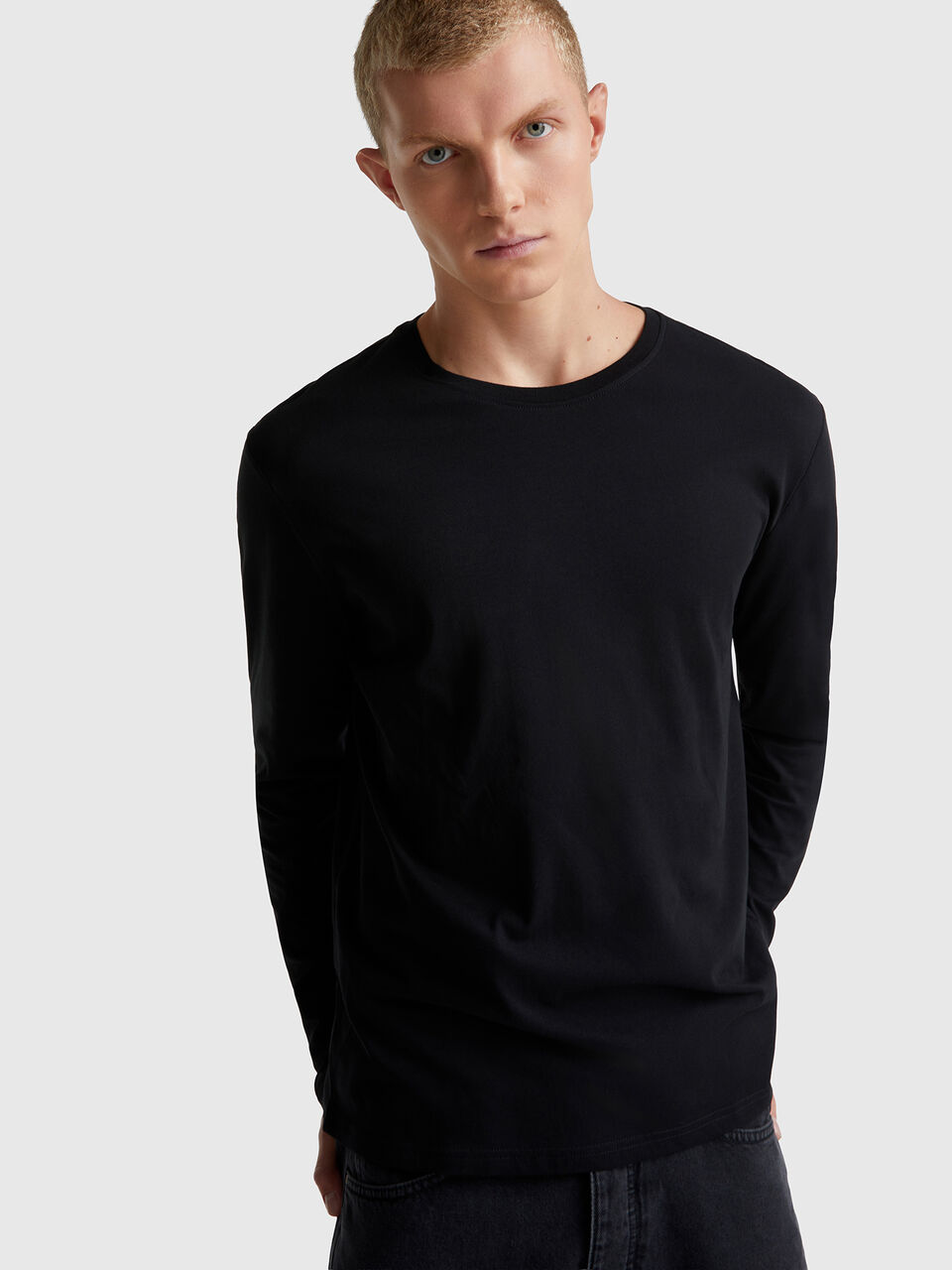 Long sleeve pure cotton t-shirt