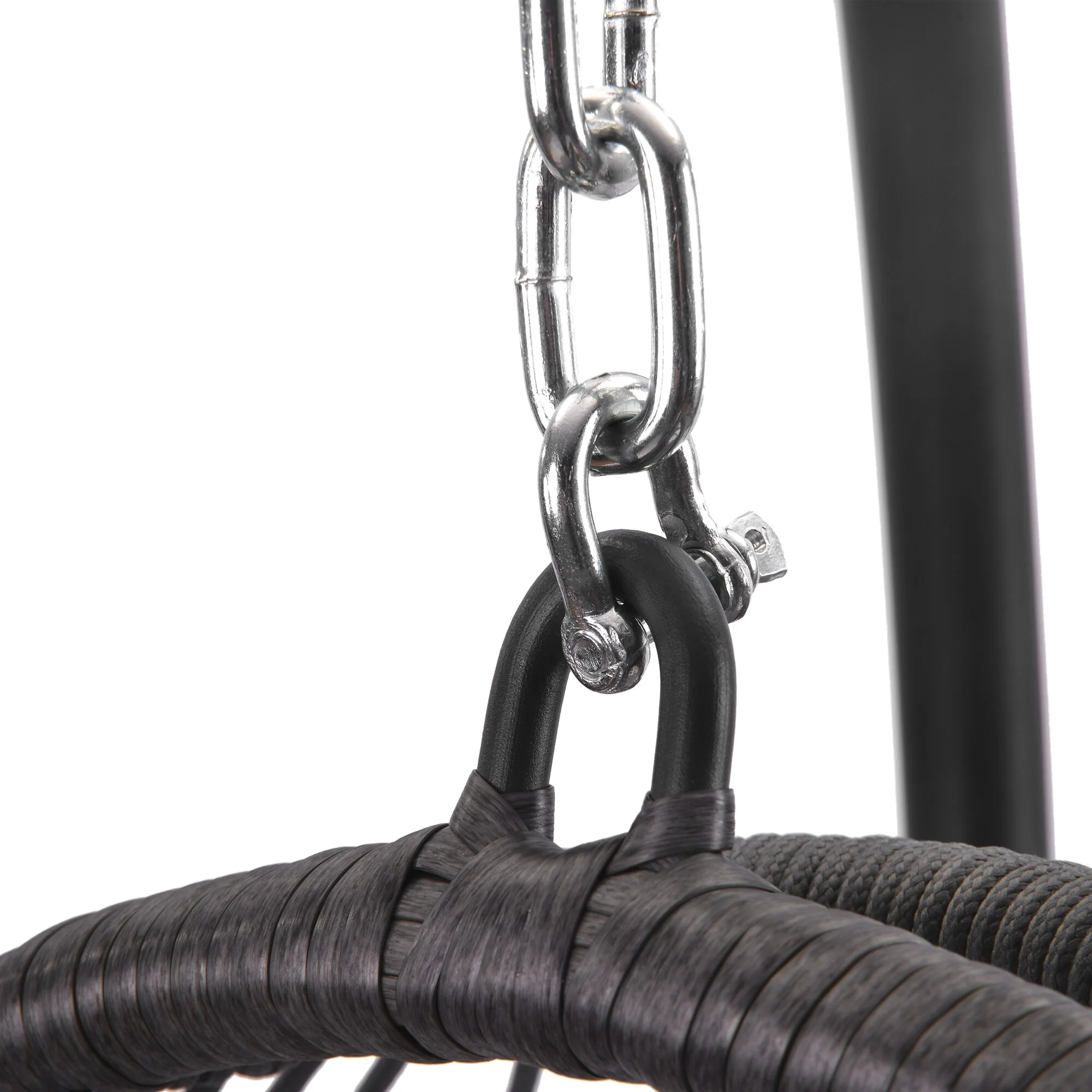 Aluminum Wicker Egg Chair with Cushion