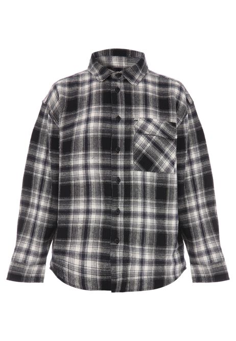Older Boys Black Check Cotton Shirt