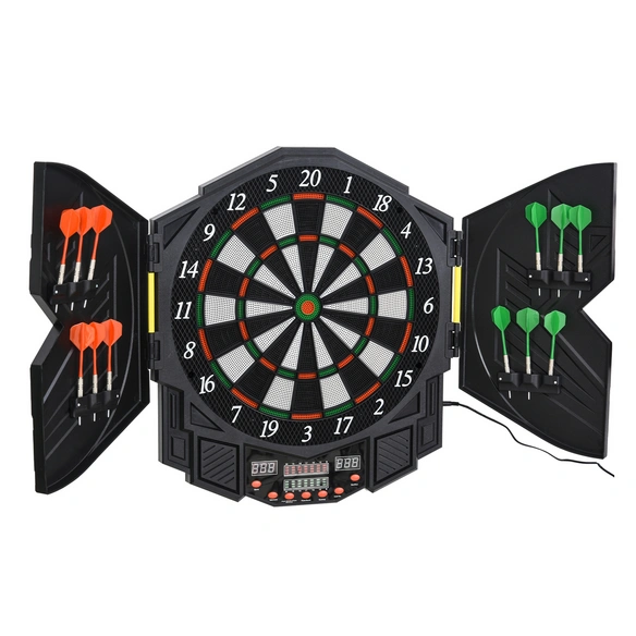 Elektronische Dartscheibe, schwarz, Kunststoff