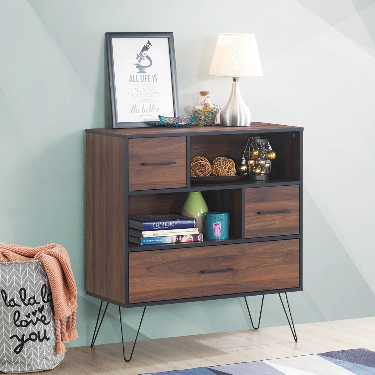 Costway Sideboard Storage Cabinet Multipurpose Display Unit w/Metal